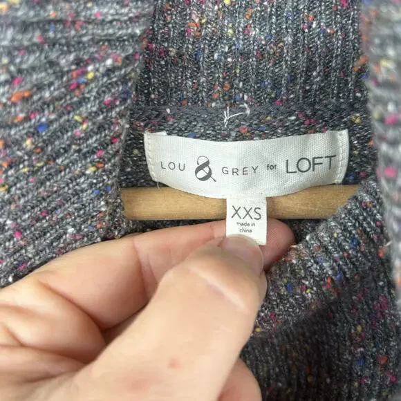 NWT LOU & GREY for LOFT Cowl Neck Sweater Oversized Sloucy Multi Purple Cozy - Picture 7 of 10
